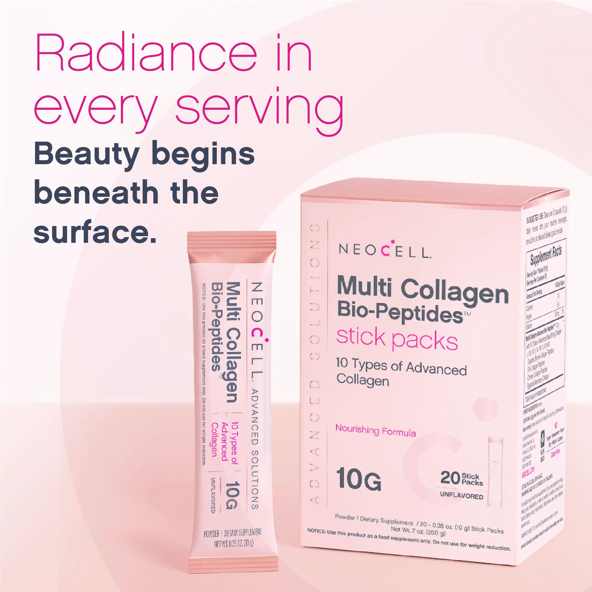 Multi Collagen Bio-Peptides Unflavored, 20 Stick Packs - Image 5