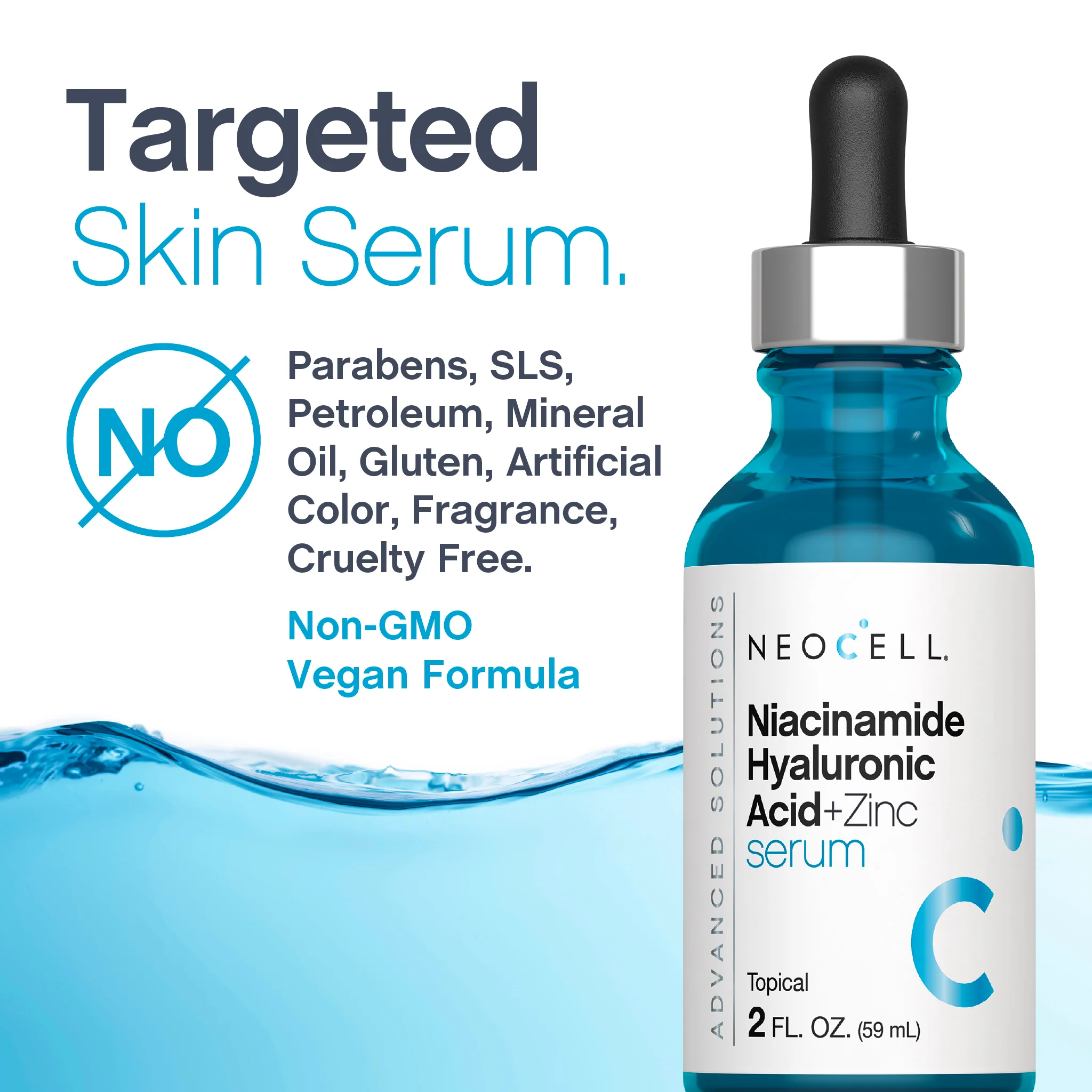 Niacinamide Hyaluronic Acid + Zinc Serum, 2 fl oz (59 mL) Dropper Bottle - Image 4